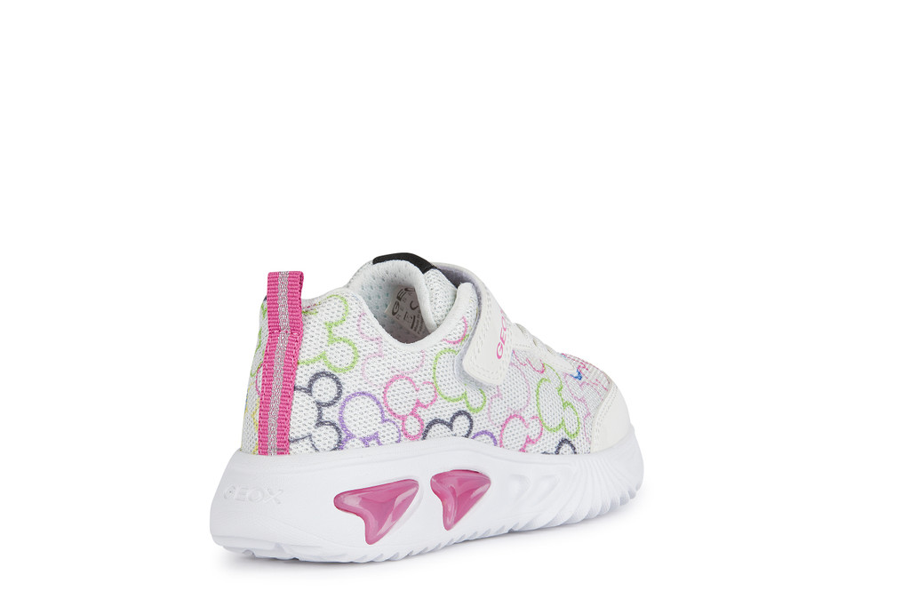Sneaker για κορίτσι με φωτάκια σε λευκό χρώμα Minnie Geox  J45Ε9D 09LΗΗ C0653 Collection SS 2024