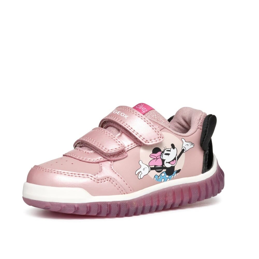 Sneaker με φωτάκια Minnie σε ροζ χρώμα Geox  Β4661Β 0ΑJ02 C8179 Collection FW2024