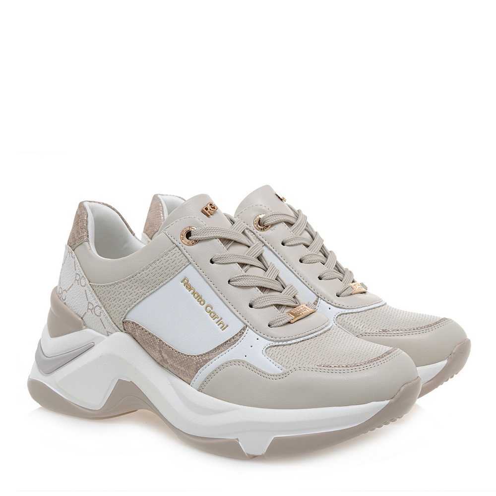 Γυναικείο sneaker σε off white/μπέζ χρώμα Renato Garini  U119R162471Ζ   Collection SS2025