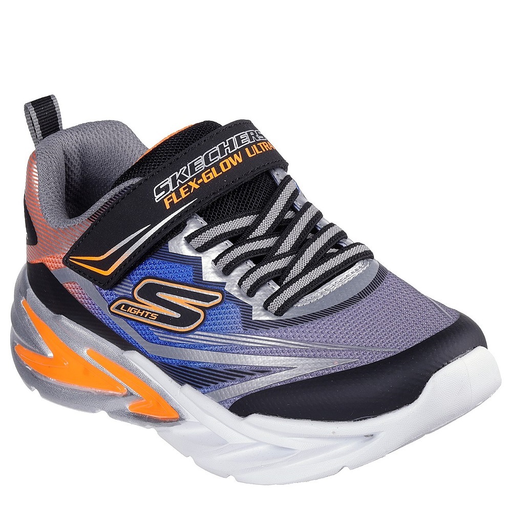 Skechers παιδικά αθλητικά με φωτάκια για αγόρια Μαύρο 400139L-BKSL Collection SS2025