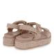 Γυναικείο πέδιλο flatform σε μπέζ ψάθα  EXE  U420Α2523284  Collection SS2025-2