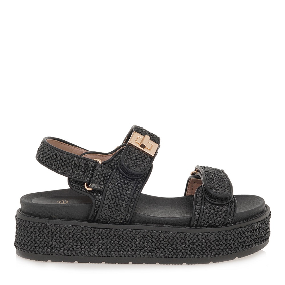 Γυναικείο πέδιλο flatform σε μπέζ ψάθα  EXE  U420Α252366G  Collection SS2025