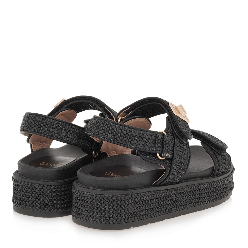 Γυναικείο πέδιλο flatform σε μπέζ ψάθα  EXE  U420Α252366G  Collection SS2025