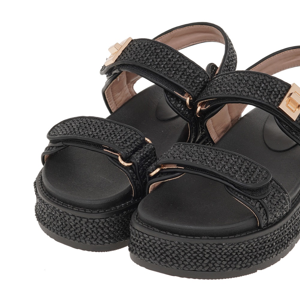 Γυναικείο πέδιλο flatform σε μπέζ ψάθα  EXE  U420Α252366G  Collection SS2025