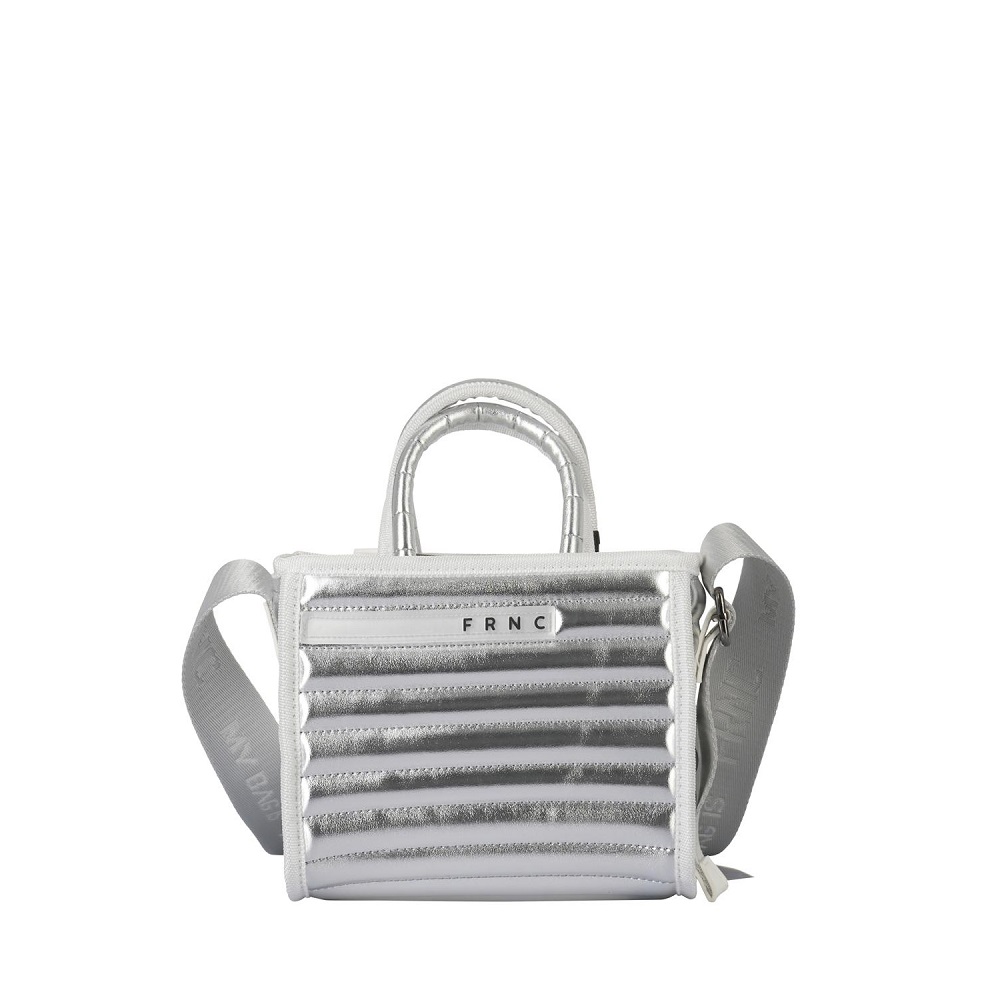 Γυναικεία τσάντα crossbody,χιαστί,ώμου σε ασημί χρώμα FRNC 4630 SLV Collection SS2025