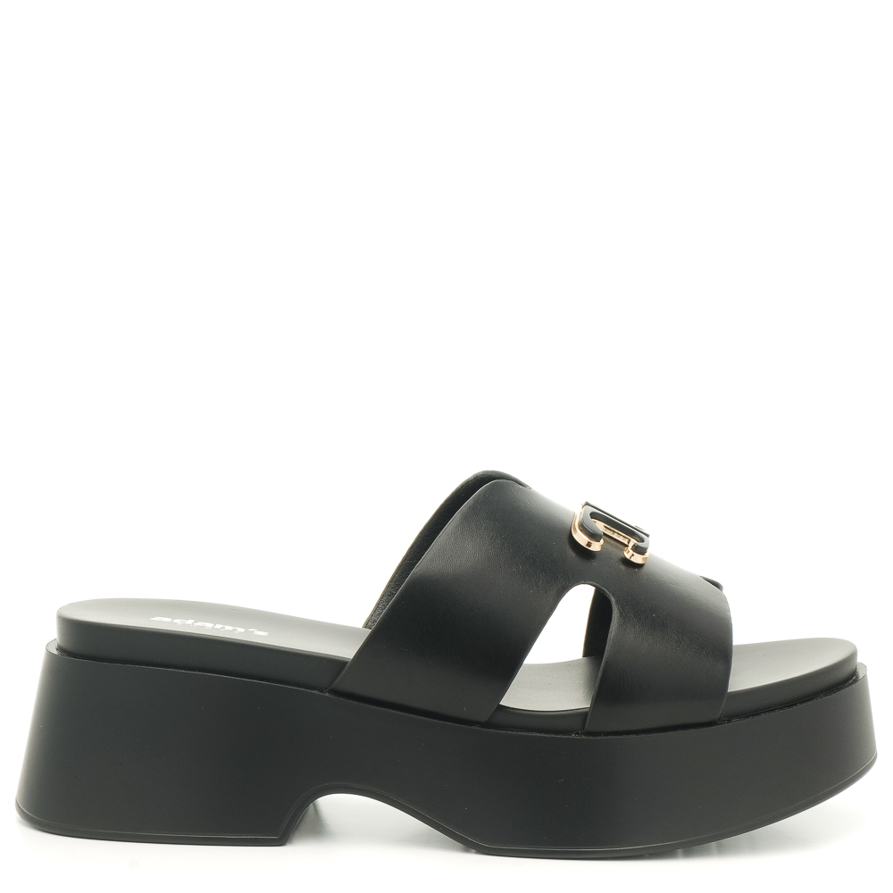 Γυναικείο Flatform σε μαύορ χρώμα Adams Shoes  1-907-25008-27  Collection SS2025
