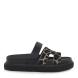 Γυναικείο Flatform δερμάτινο σανδάλι μαύρο/Giraffe EXE U403R34021L7 Collection SS2025-0