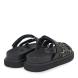 Γυναικείο Flatform δερμάτινο σανδάλι μαύρο/Giraffe EXE U403R34021L7 Collection SS2025-1