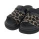 Γυναικείο Flatform δερμάτινο σανδάλι μαύρο/Giraffe EXE U403R34021L7 Collection SS2025-3