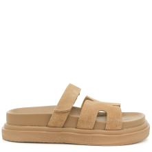 Γυναικείο Flatform δερμάτινο σανδάλι μπέζ suede  EXE U403R340238Z Collection SS2025