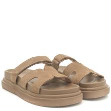 Γυναικείο Flatform δερμάτινο σανδάλι μπέζ suede  EXE U403R340238Z Collection SS2025 2