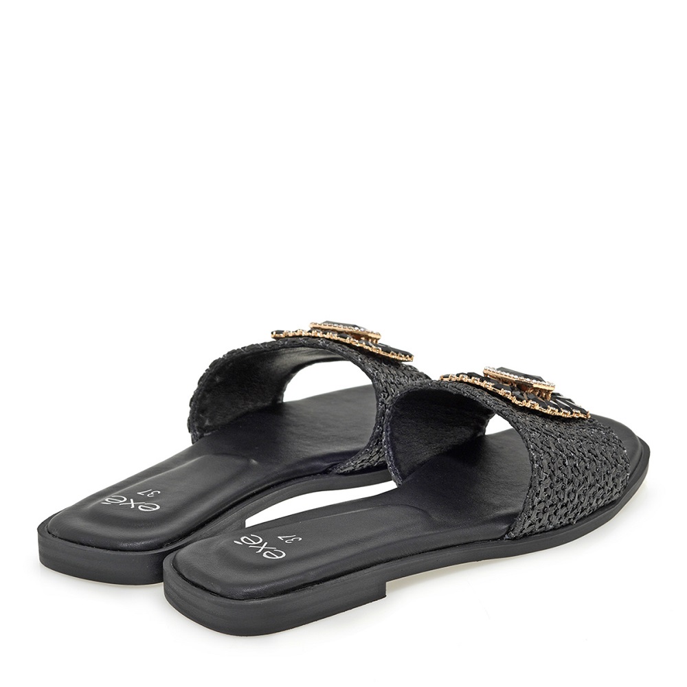 Γυναικείο σανδάλι σε μαύρο χρώμα EXE  U421Α76016Ε3  Collection SS2025