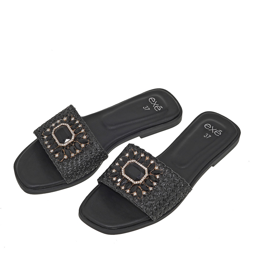 Γυναικείο σανδάλι σε μαύρο χρώμα EXE  U421Α76016Ε3  Collection SS2025