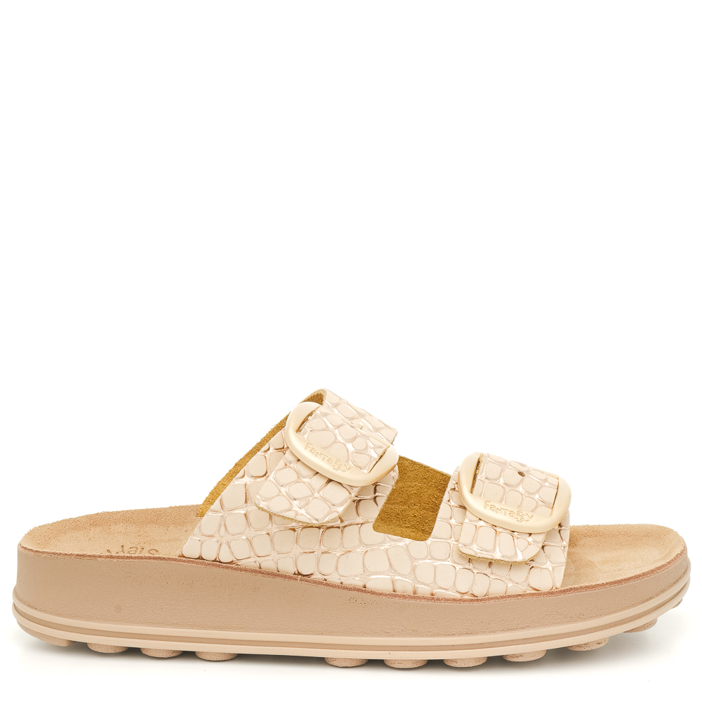 Γυναικείο ανατομικό δερμάτινο σανδάλι Fantasy Sandals S310 DΕSΡΟΙΝΑ RΟSΕGΟLD CRΟCΟ SS2025