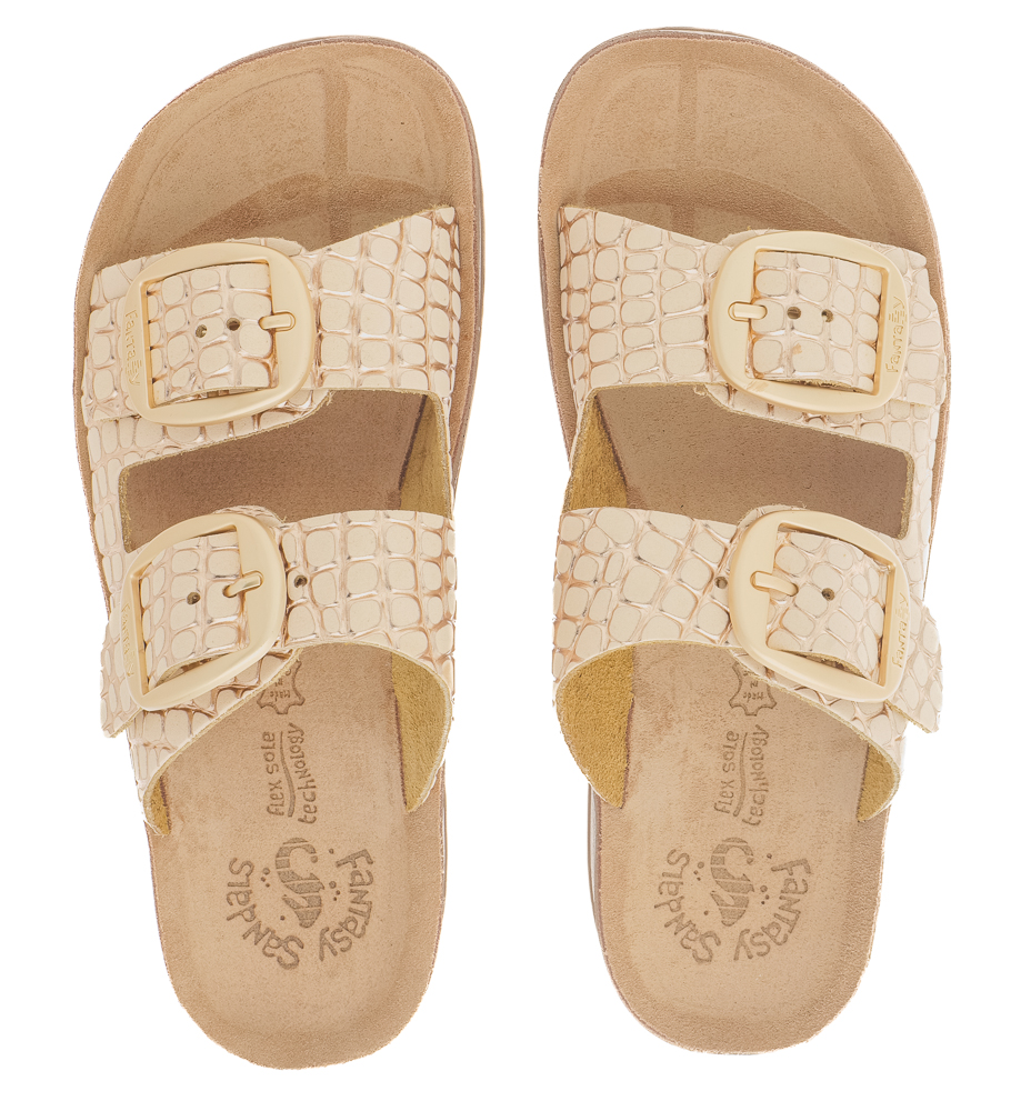 Γυναικείο ανατομικό δερμάτινο σανδάλι Fantasy Sandals S310 DΕSΡΟΙΝΑ RΟSΕGΟLD CRΟCΟ SS2025