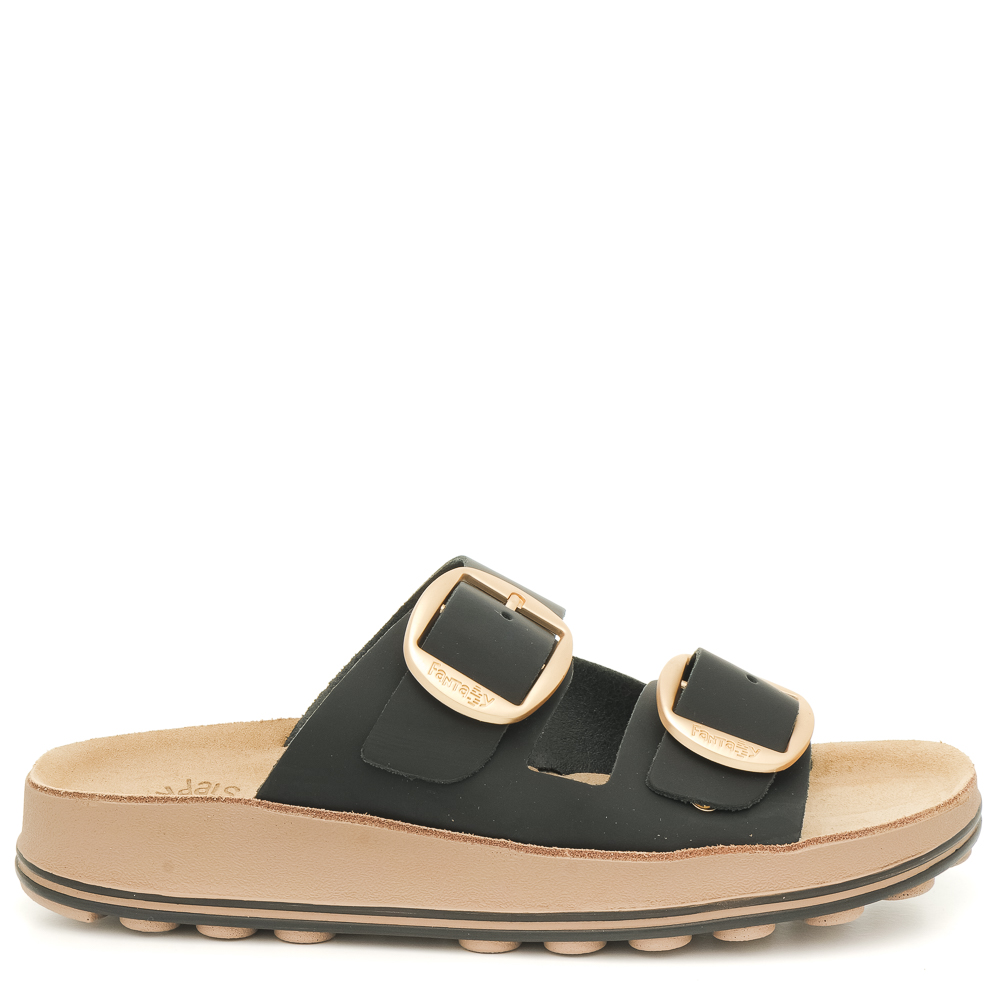 Γυναικείο ανατομικό δερμάτινο σανδάλι Fantasy Sandals S310 DΕSΡΟΙΝΑ NEW BLACK SS2025