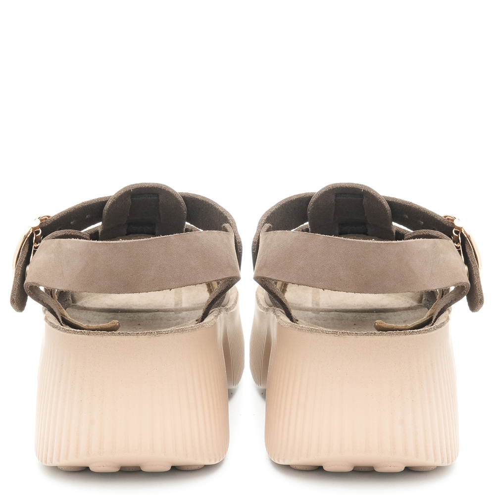 Γυναικείο δερμάτινο σανδάλι πέδιλο Fantasy Sandals  S2106 ΑVRΙL ΒRΟWΝ
