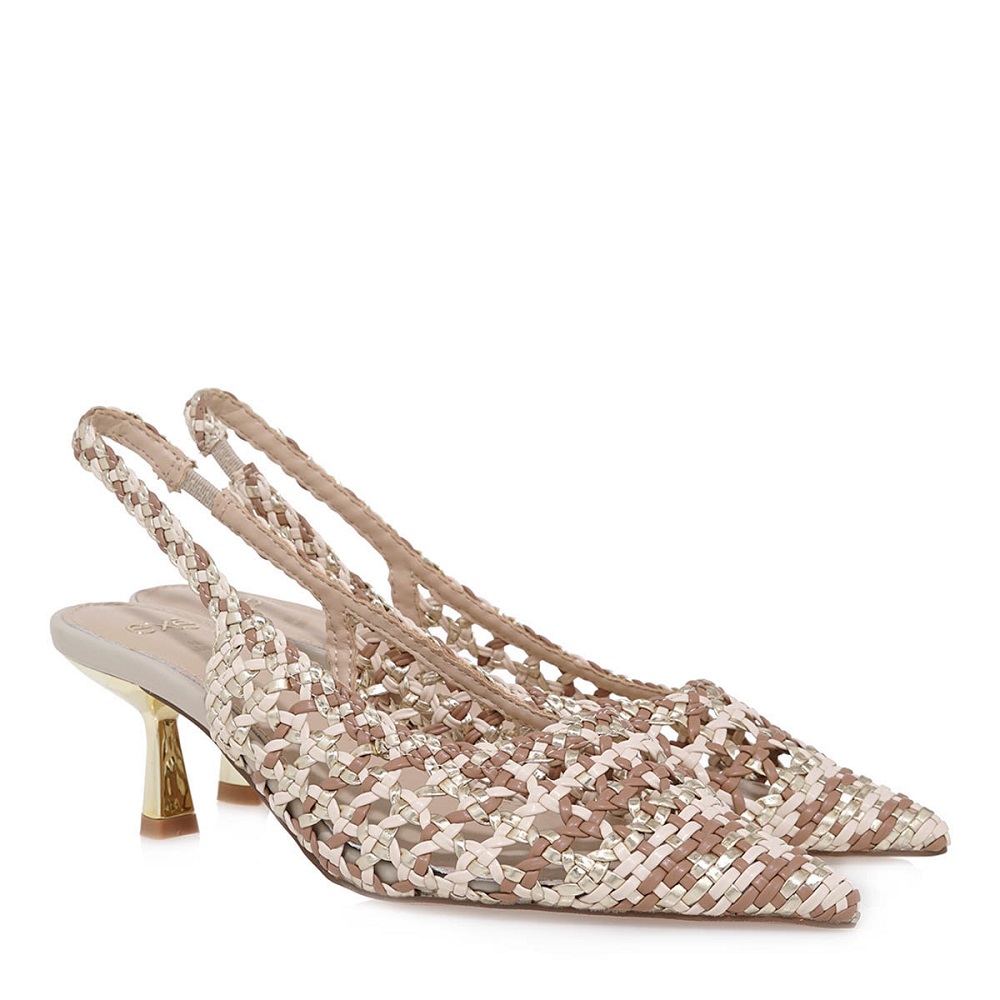 Slingback γόβα σε off white χρώμα EXE  U470085131L4 Collection SS2025