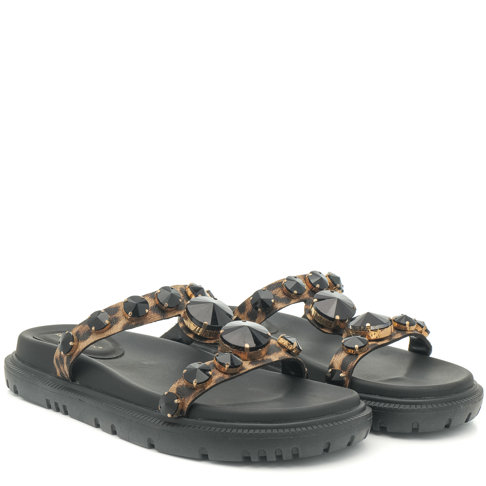 Γυναικείο flatform σε λεοπάρ χρώμα Renato Garini  U470082425C9 Collection SS2025