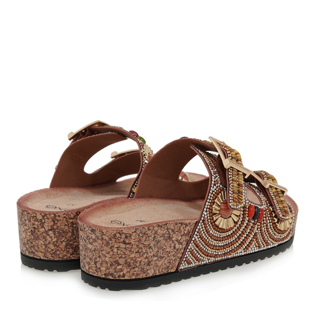 Γυναικείο σανδάλι σε ταμπά χρώμα EXE  U477Β1142Ζ26  Collection SS2025