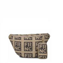 Γυναικείο Belt bag Σε Χρώμα Καφέ  Μπεζ Ψάθα FRNC 5321 COF  Collection SS2025