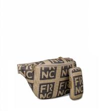 Γυναικείο Belt bag Σε Χρώμα Καφέ  Μπεζ Ψάθα FRNC 5320 COF Collection SS2025 2
