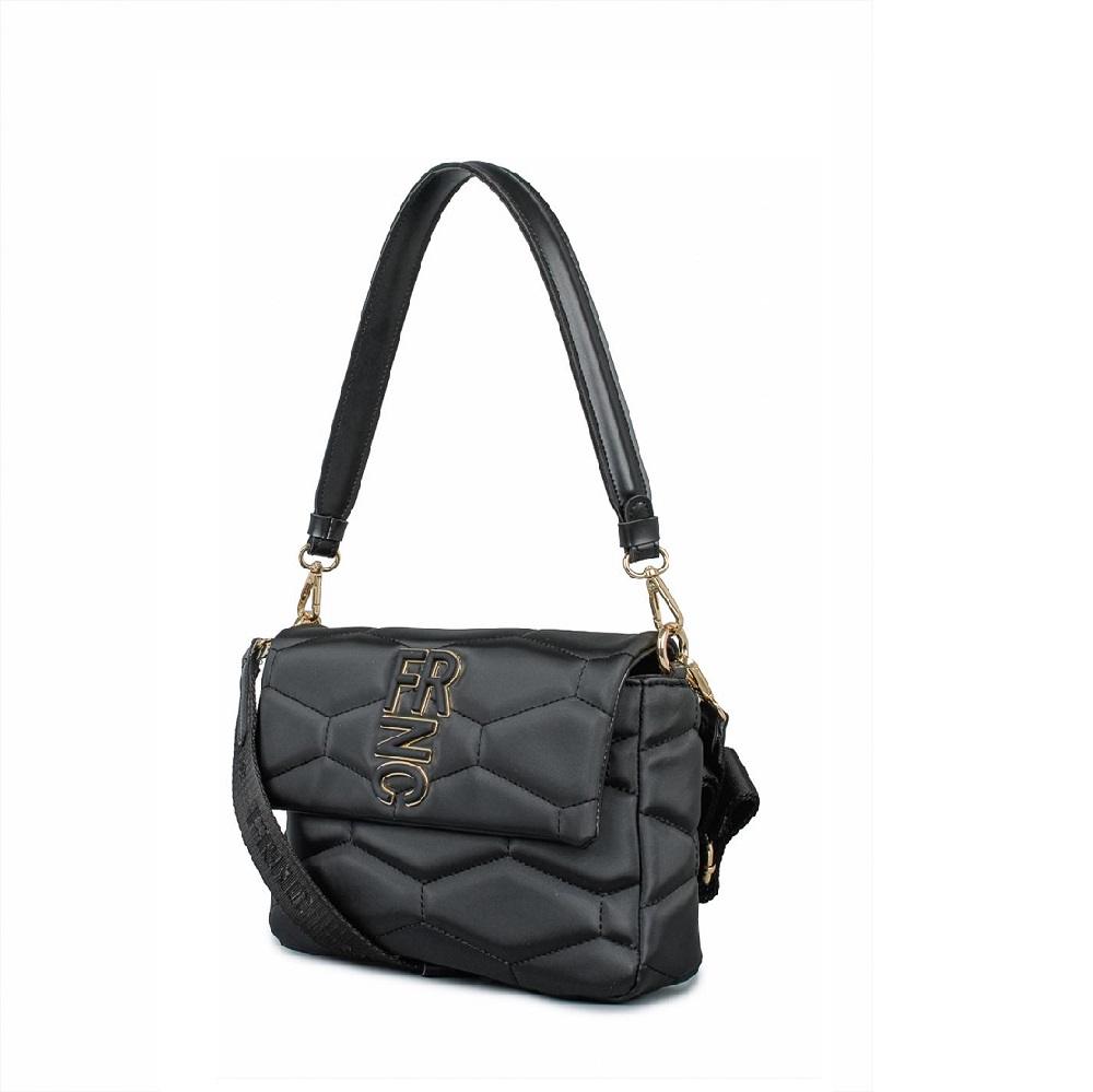 Γυναικεία Τσάντα Ώμου σε μαύρο χρώμα FRNC  4974 ΒLΚ Collection SS2025