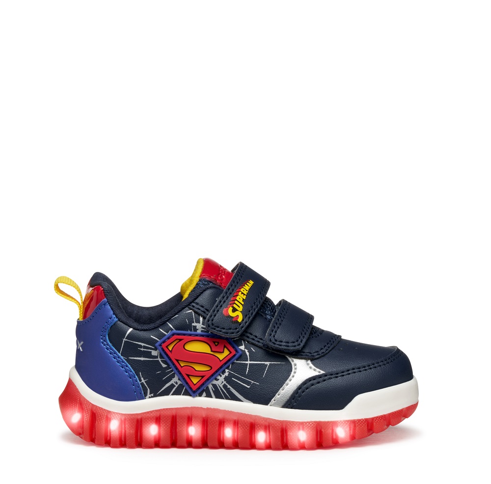 Sneaker για αγόρι Superman με φωτάκια Geox Β565ΖΒ 000ΒC C4226 Collection FW2025