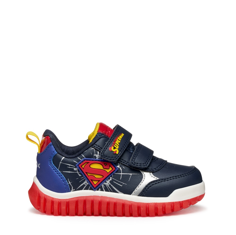Sneaker για αγόρι Superman με φωτάκια Geox Β565ΖΒ 000ΒC C4226 Collection FW2025