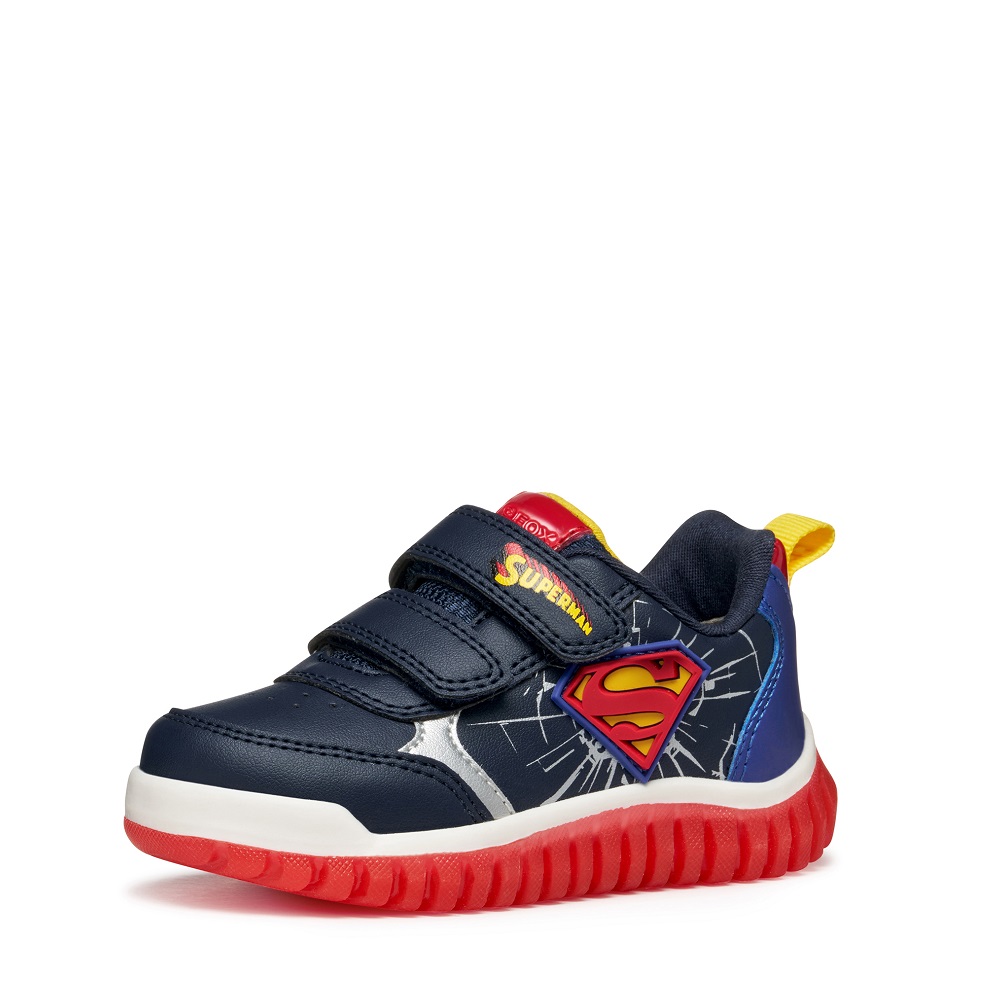 Sneaker για αγόρι Superman με φωτάκια Geox Β565ΖΒ 000ΒC C4226 Collection FW2025