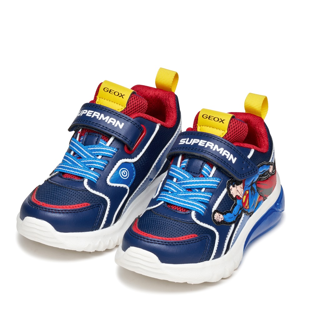 Sneaker  για αγόρι με φωτάκια  Superman Geox J56LΒD 05411 C0200 Collection FW 2025