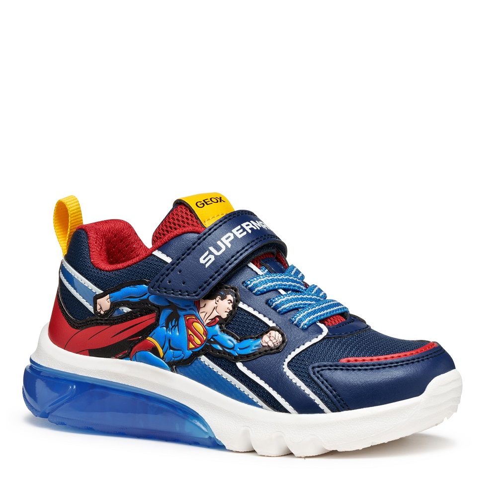 Sneaker  για αγόρι με φωτάκια  Superman Geox J56LΒD 05411 C0200 Collection FW 2025