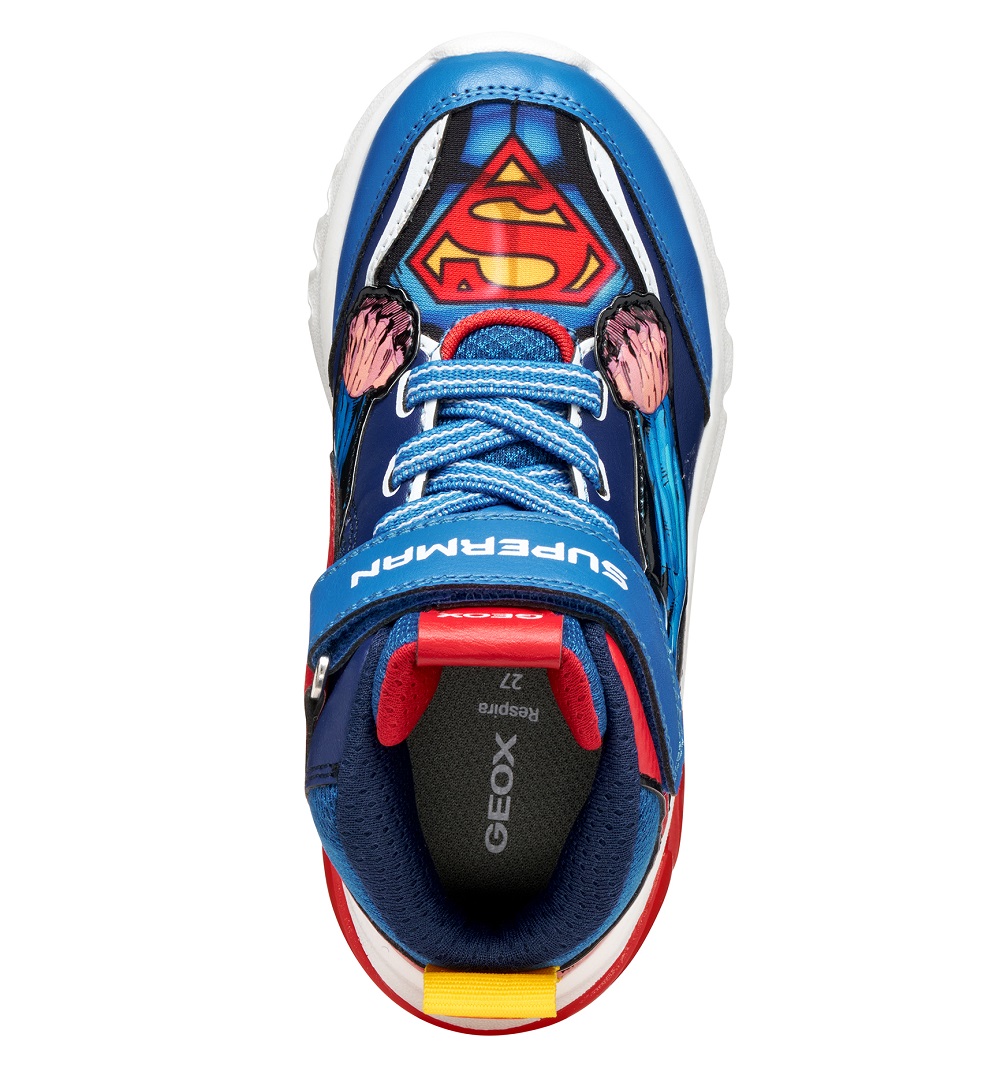 Sneaker για αγόριSuperman με φωτάκια  Geox  J56LΒF 0ΒC14 C0200  Collection FW 2025