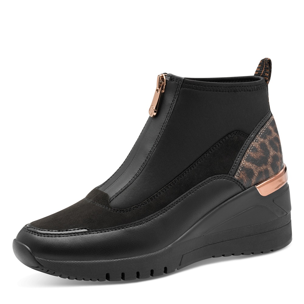 Γυναικείο μποτάκι σς μαύρο χρώμα Marco Tozzi  2-24714-45  001 Collection FW 2025