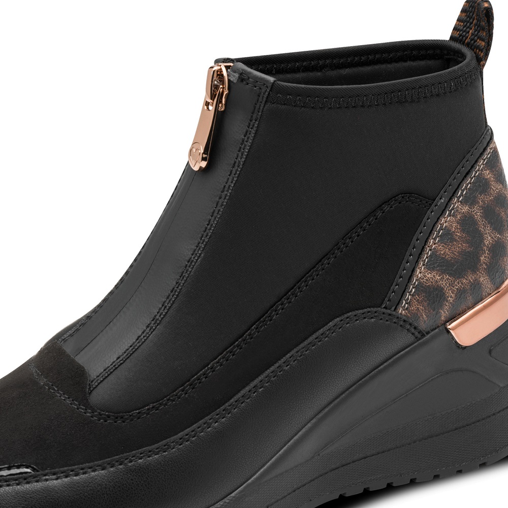 Γυναικείο μποτάκι σς μαύρο χρώμα Marco Tozzi  2-24714-45  001 Collection FW 2025