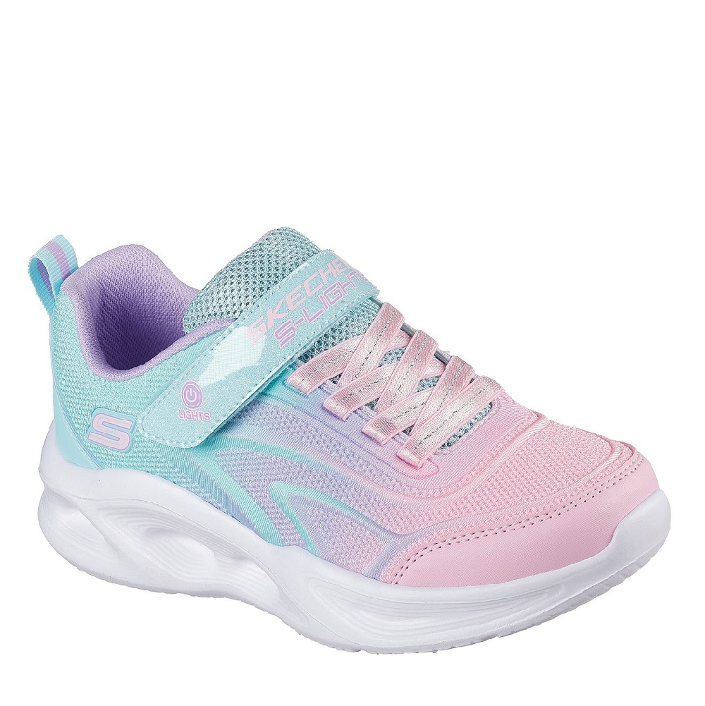 SkechersS-lights παιδικά αθλητικά με φωτάκια για κορίτσι 303713L-AQMT  Collection FW 2025