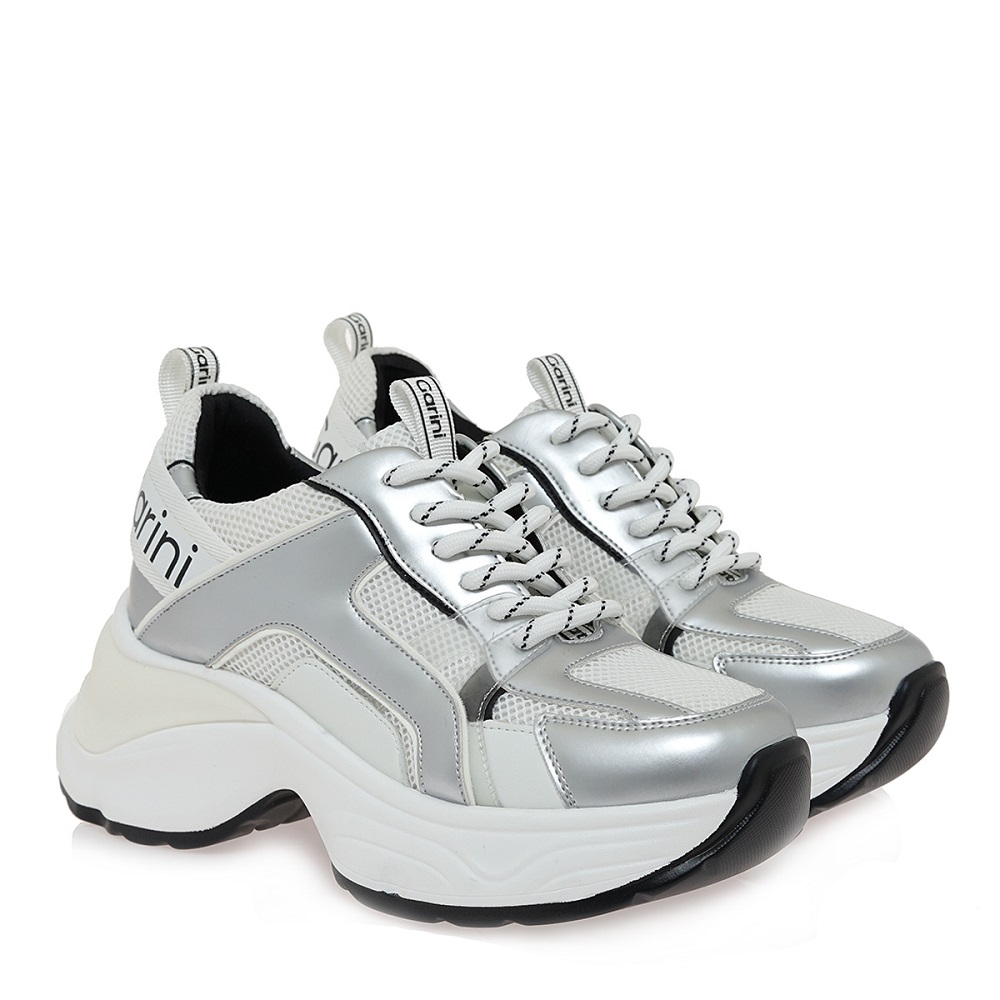 Γυναικείο sneaker σε ασπρο/ασημί χρώμα Renato Garini  V119R7453480