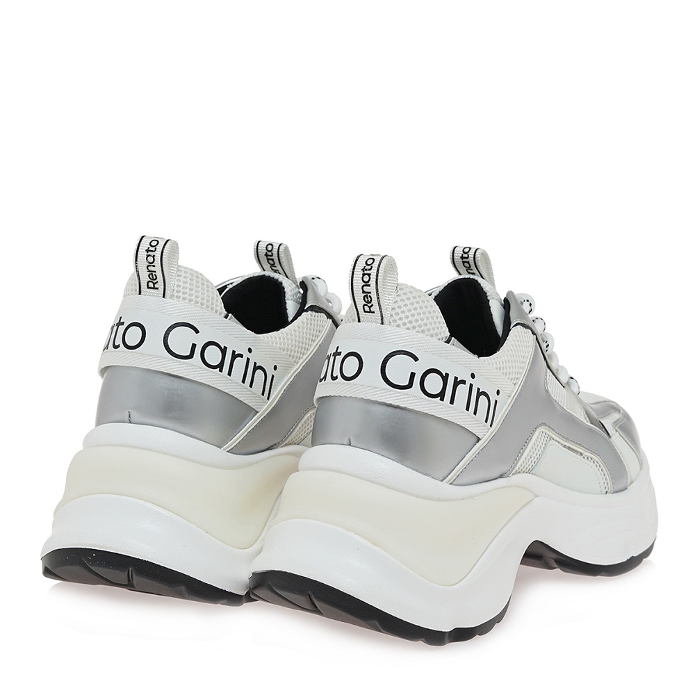 Γυναικείο sneaker σε ασπρο/ασημί χρώμα Renato Garini  V119R7453480