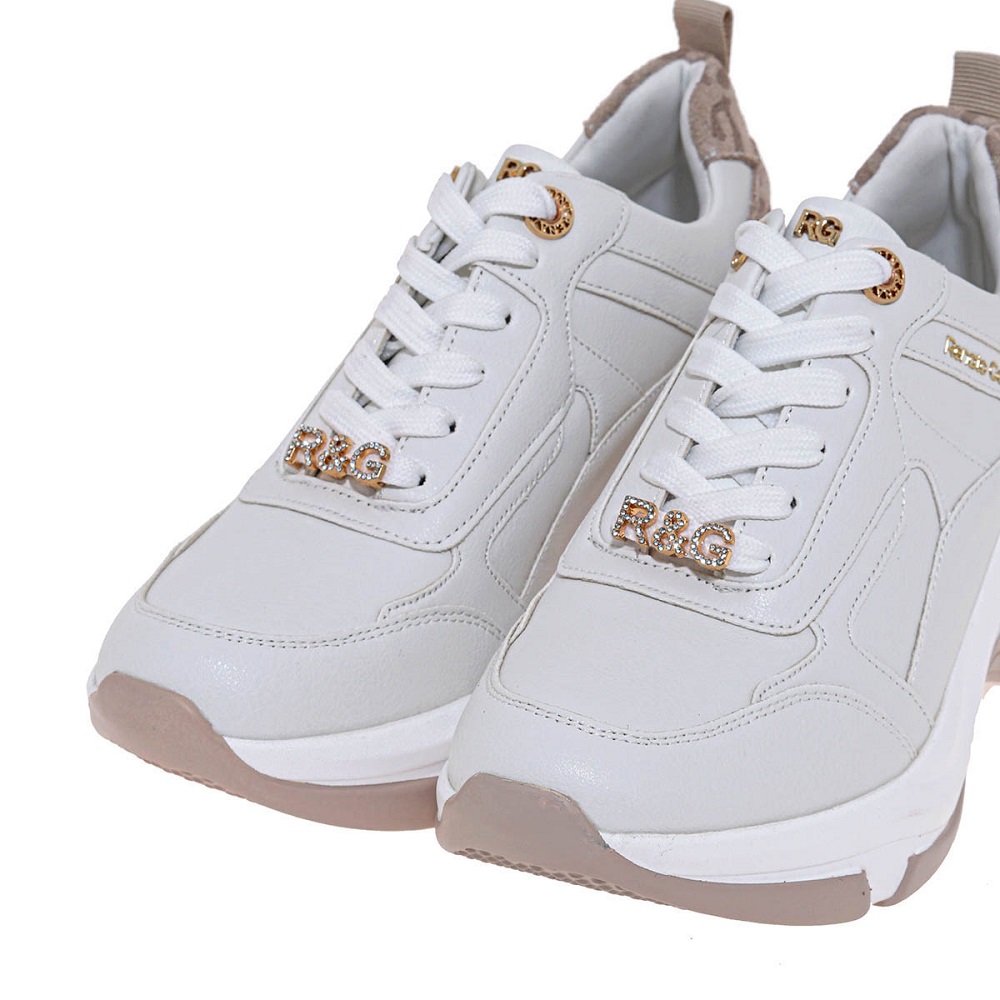 Γυναικείο sneaker σε ασπρο/λεοπάρ χρώμα Renato Garini  V119R340490Κ
