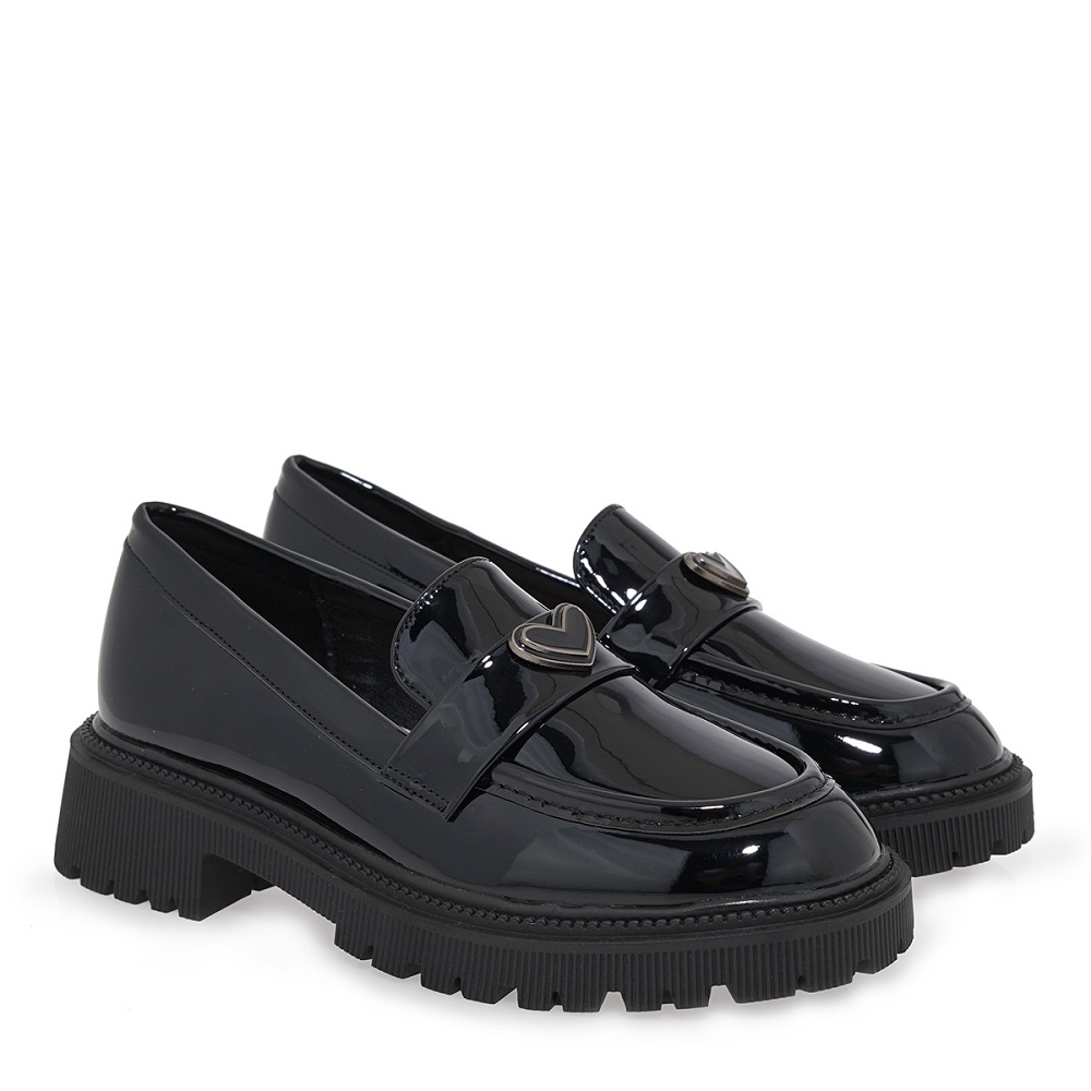 Loafer για κορίτσι σε μαύρο λουστρίνι Exe Kids  VΑ84W1022007  Collection FW 2025