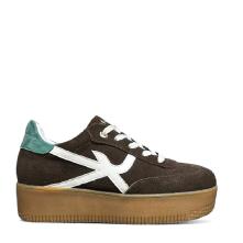 Γυναικείο δερμάτινο sneaker σε καφέ σουέτ χρώμα Renato Garini V119R93432Ν4 Collection FW 2025