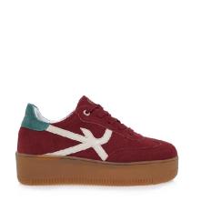 Γυναικείο δερμάτινο sneaker σε μπορντό σουέτ χρώμα Renato Garini V119R93435N5  Collection FW 2025