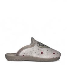 Γυναικεία παντόφλα βελουτέ σε μπέζ χρώμα Adams Shoes 1-624-25587-29