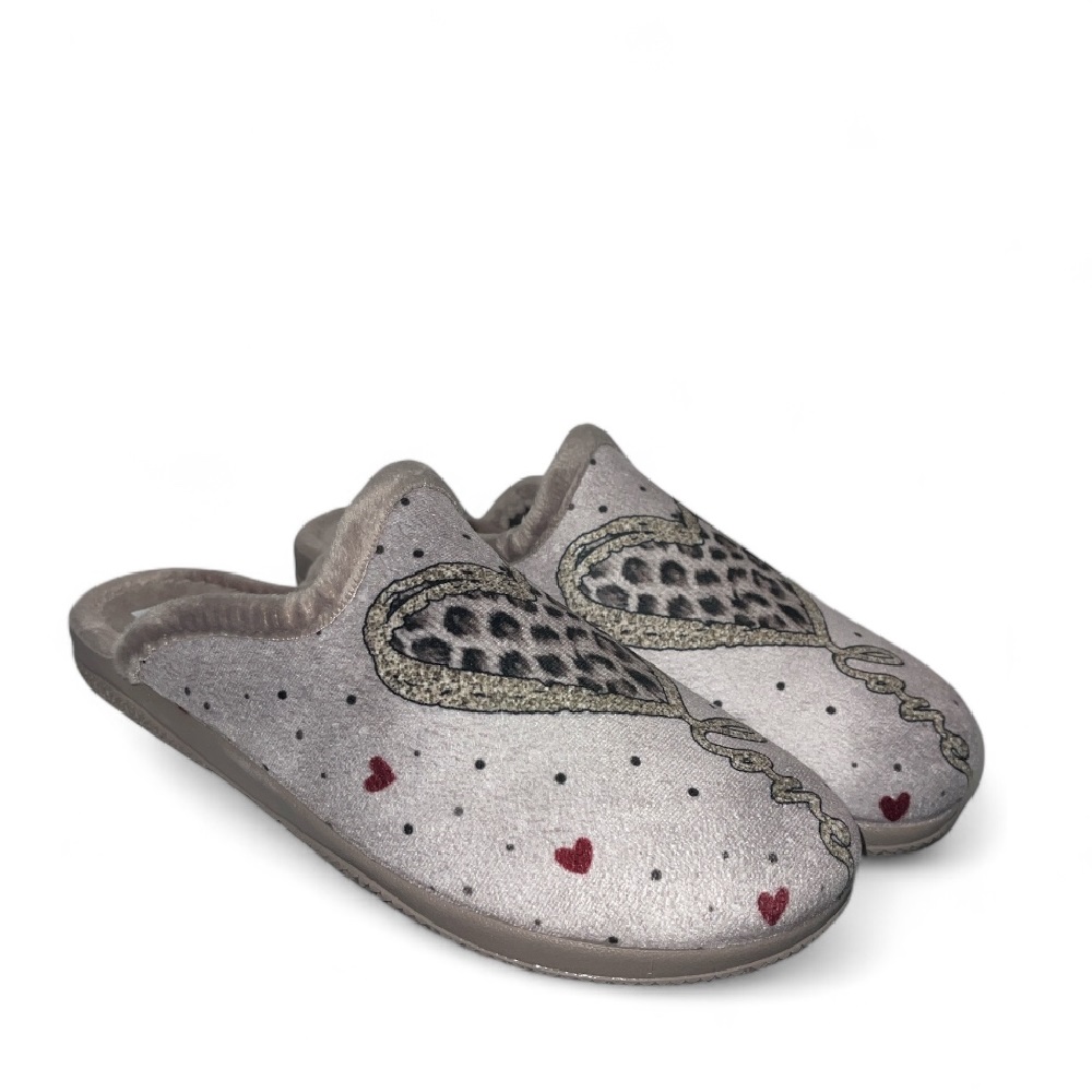 Γυναικεία παντόφλα βελουτέ σε μπέζ χρώμα Adams Shoes 1-624-25587-29