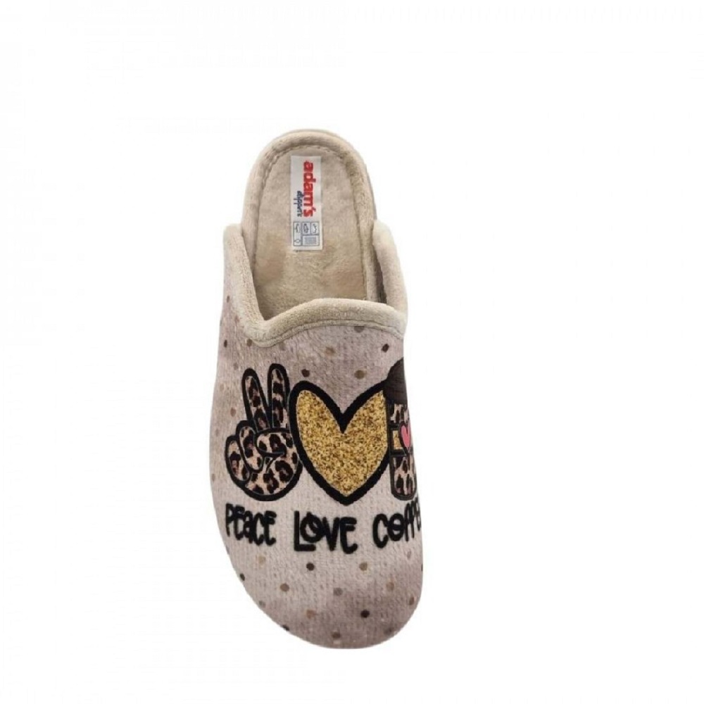 Adams Shoes Γυναικεία χειμερινή παντόφλα σε μπεζ χρώμα  1-624-25584-29 Collection FW 2025