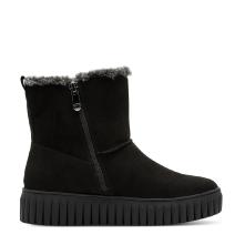 Γυναικείο μποτάκι σε μαύρο suede με γούνα Marco Tozzi  2-26416-45  001