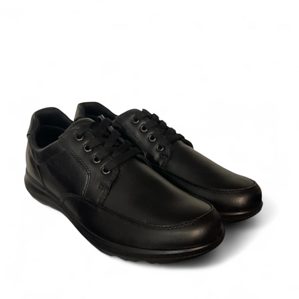 Ανδρικό ανατομικό μοκασίνι δέρμα δετό σε μαύρο χρώμα IMAC  ΙΜΑ/851460  Collection FW 2025