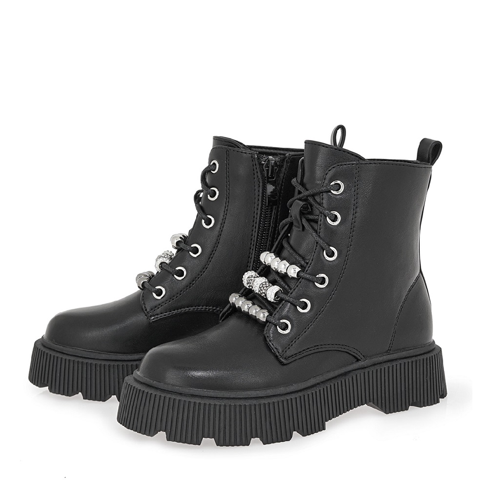 Μποτάκι για κορίτσι με δαικοσμητικά σε μαύρο χρώμα Renato Garini VΑ21U8882001 Collection FW 2025