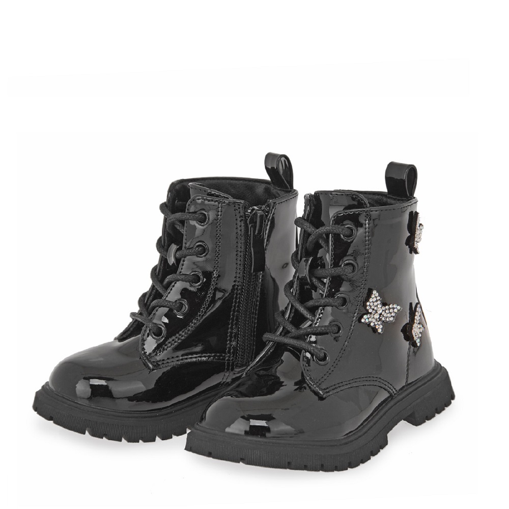 Μποτλακια για κορίτσι σε μαύρο λουστρίνι EXE Kids  VΑ21U5131007