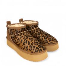 Γυναικείο μποτάκι δέρμα Renato Garini V332E8032869 leopard pony Collection FW 2025 2